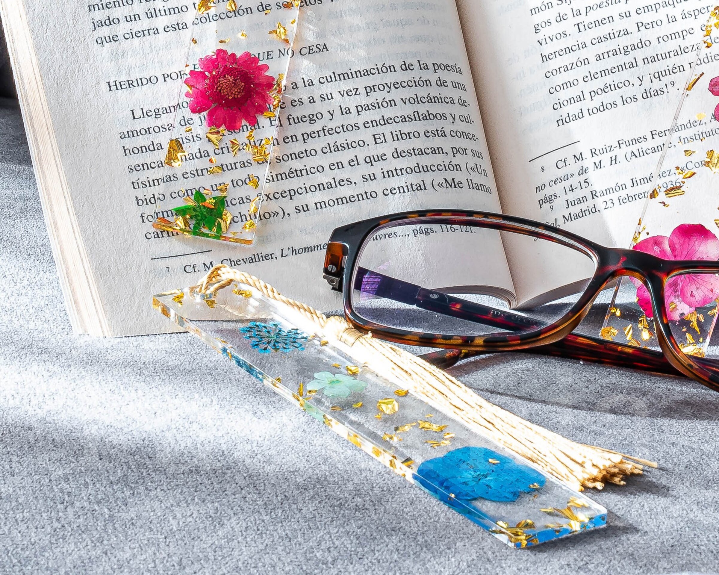 Marcapáginas Floral azul - 3